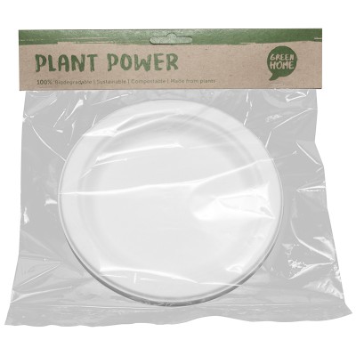 GREEN HOME Sugarcane Plates in Compostable Bag (18cm)