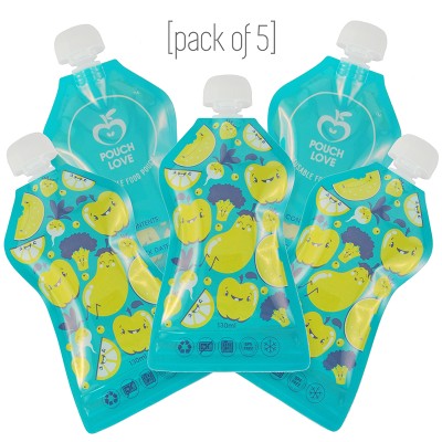 Pouch Love Reuseable Food Packs - Blue/Yellow