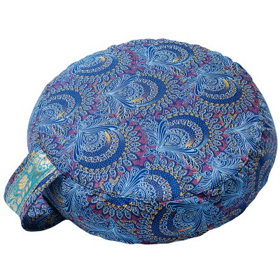 Simply Shweshwe Zafu Cushion - Blue Peacock